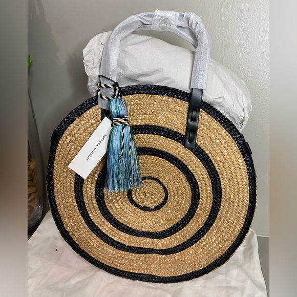 Rebecca Minkoff Woven Straw Circle Tote - Picture 2 of 11